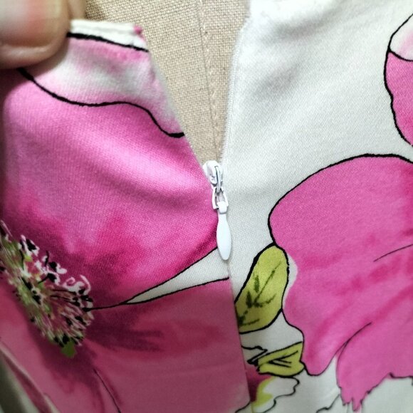 (758)Plaza South Casual Summer Cocktail Floral Print Dress Size 10 - Picture 4 of 7